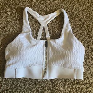 Zyia polka dot zip front bra size S.